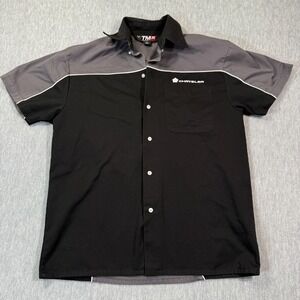 Tri-Mountain Racewear Shirt Mens Medium BlackGrey Pit Crew Chrysler Service